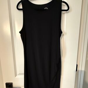 Maurices 24/7 Women Black Ruched Side mini Dress sleeveless spandex Sz Large